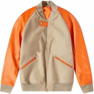 Y-3 Classic Varsity Jacket Tech Earth Orange Wool Faux Leather Sz XL